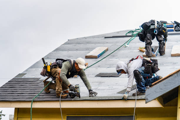 Professional Gutter Installation technician working in Deep River, CT